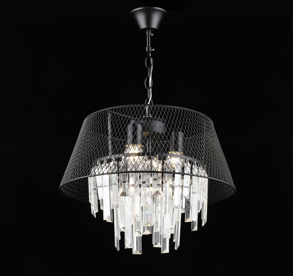 SIRIUS Люстра кришталева підвісна в стилі лофт Sirius B S2452/4 BK Київ - фото 2