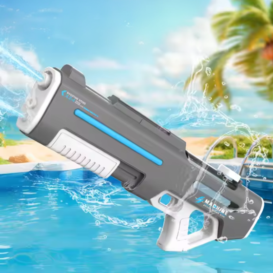 Водный пистолет для детей, электрический бластер, аккумуляторный, игрушечный автомат для детей, серый Каменец-Подольский