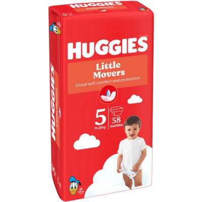 Подгузники Huggies Little Movers 5 (12-22 кг) Mega 58 шт (5029053548784) Винница - изображение 8