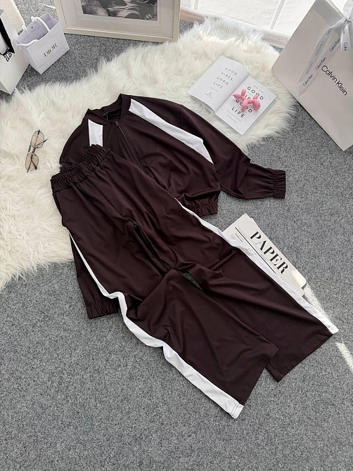 Жіночий прогулянковий костюм-двійка: кофта та штани трикотаж Шоколадний, 42/44 Одеса - фото 7