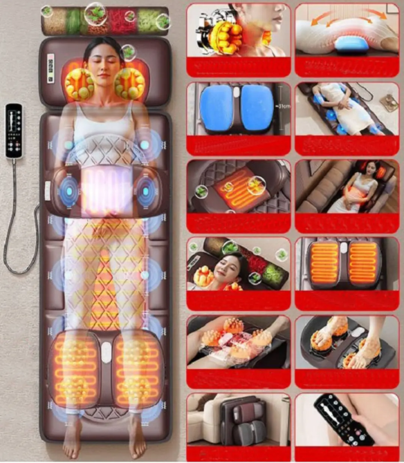 Матрац масажний багатофункціональний AUX-premium + пульт із підігрівом + вібрація + роликовий масаж Вінниця - фото 8