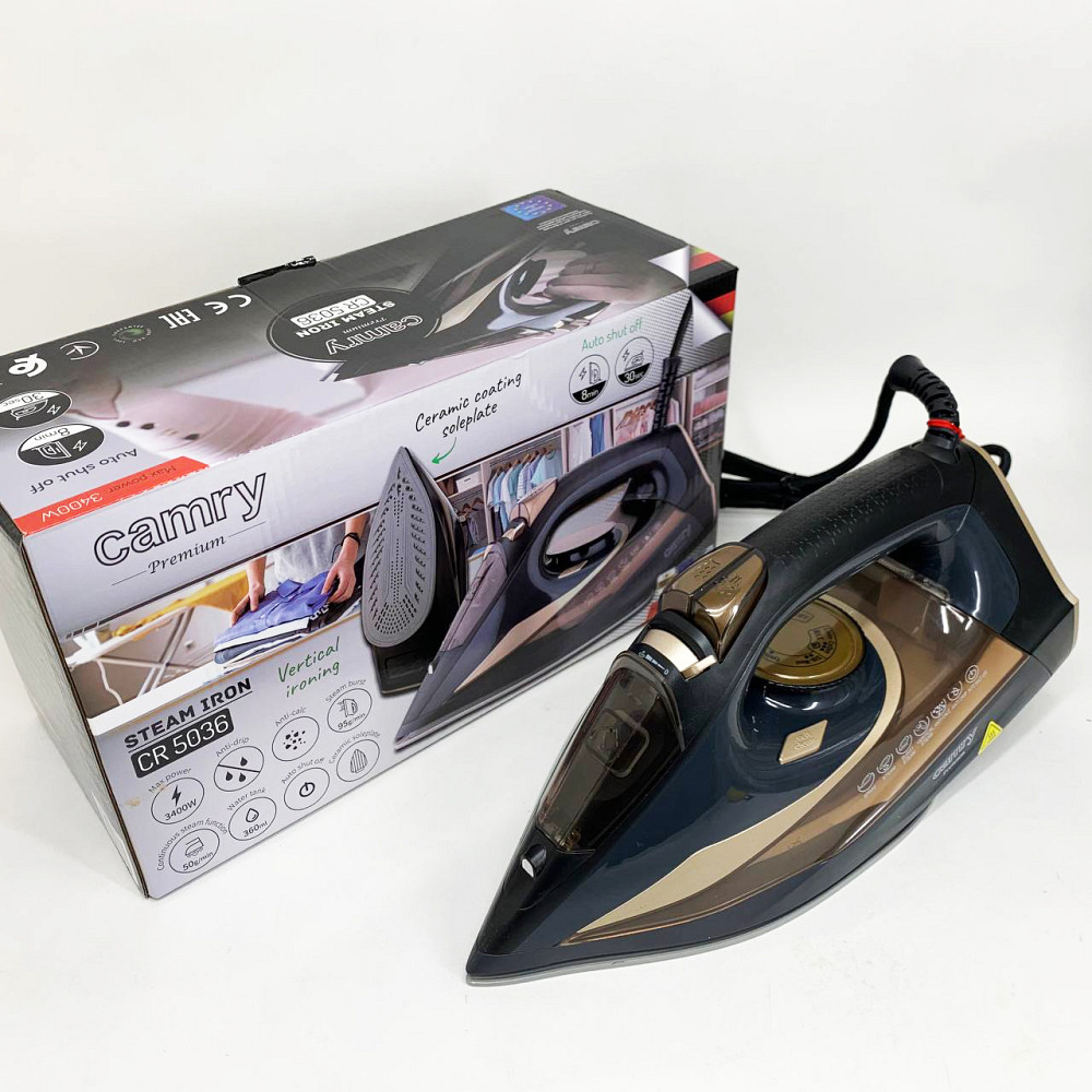 Паровой утюг для легкой глажки Camry CR 5036 3400Вт, Хороший утюг бытовой паровой QD-19 Львов - изображение 5