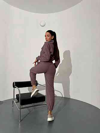 Женский теплый прогулочный костюм двойка: кофта и брюки двусторонний флис Мокко, 46/48 Одесса