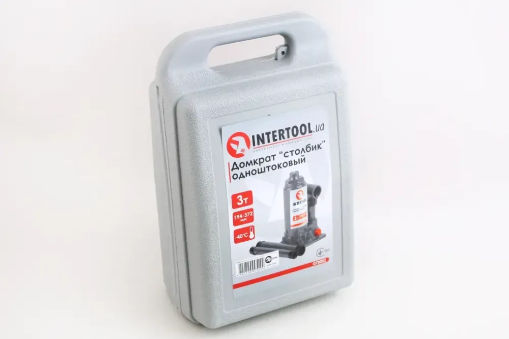 Домкрат гідравлічний 3 т 194-372м пласт уп. Intertool з передохр. Вінниця - фото 4