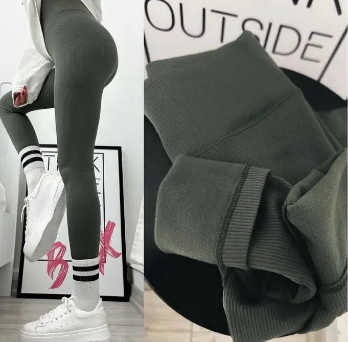 Женские утеплённые ребристые леггинсы на микрофлисе Харьков - изображение 12