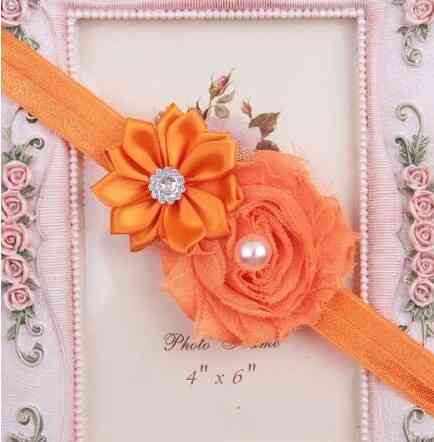 Пов'язка на голову дитяча помаранчева - розмір декору 9см, розмір універсальний (на резинці) Київ