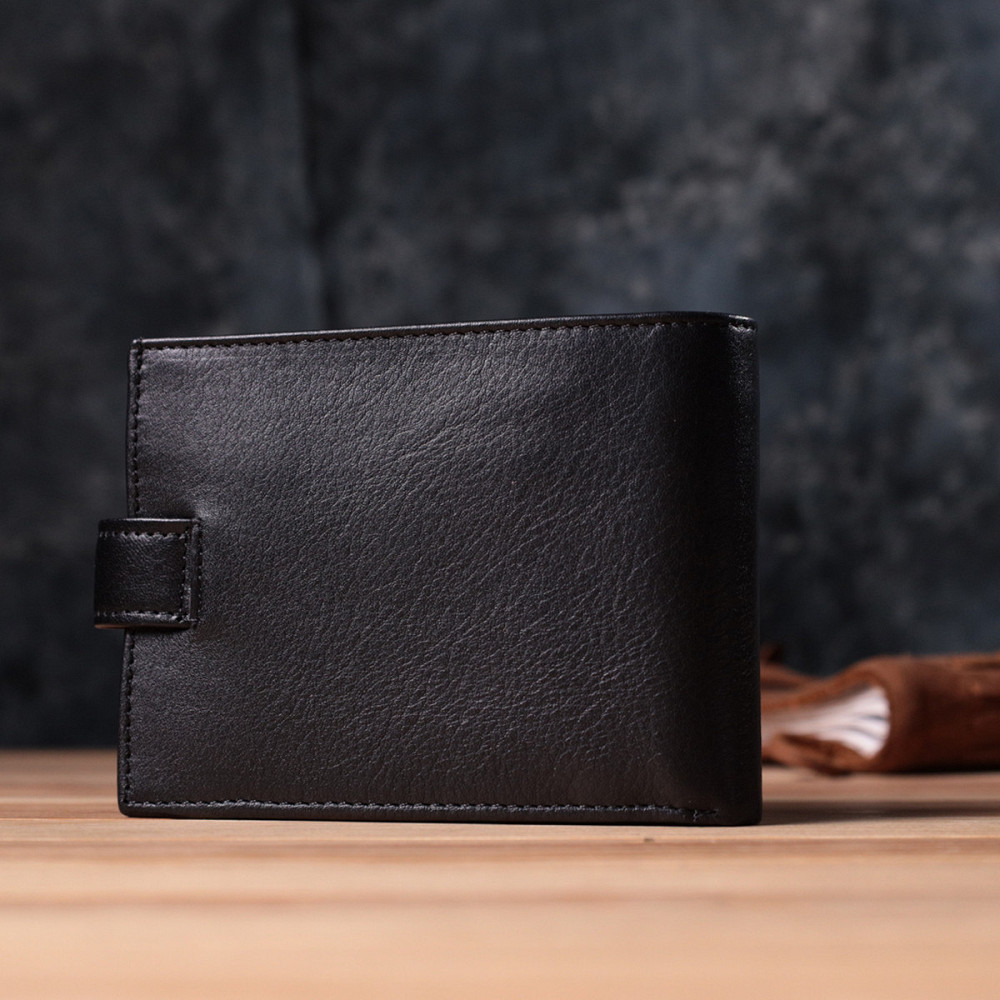 Вместительный мужской кошелек из натуральной кожи BOND 22861 Черный Киев - изображение 10