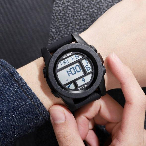 Тактические водостойкие кварцевые часы Skmei World black Винница - изображение 10