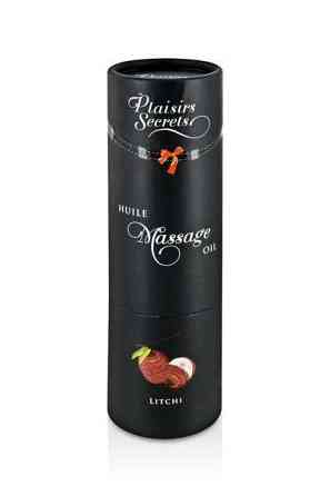 Массажное масло Plaisirs Secrets Litchi (59 мл) с афродизиаками, съедобное, подарочная упаковка Sex Aura Киев
