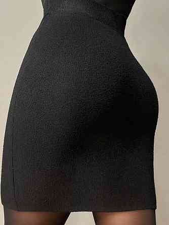 Спідниця жіноча My Fashion 6808-48 в’язана коротка з розрізом, чорний, one size Київ