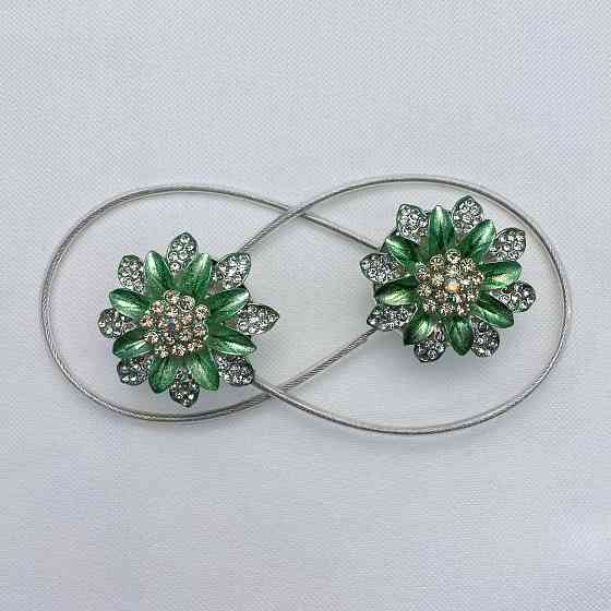 Магніти для штор та гардин "Flowers" набір 2 шт М'ятний (81-194) Київ