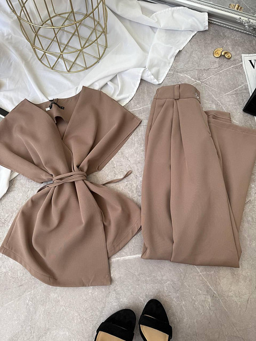 Жіночий базовий брючний костюм-двійка з креп костюмки Моко, 50/52 Одеса - фото 5