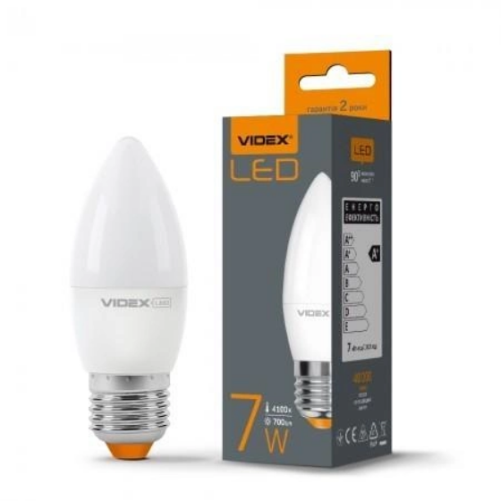 Лампа LED C37e 7W E27 4100 К 220 Videx Житомир
