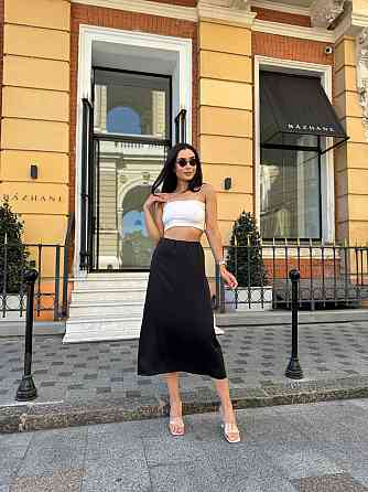 Жіноча шовкова спідниця Silk 46-48, Чорний Київ