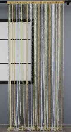 Штори-нитки спіраль з люрексом Молочний з бежево-білим 300х300см 1 шт (61-060) Київ