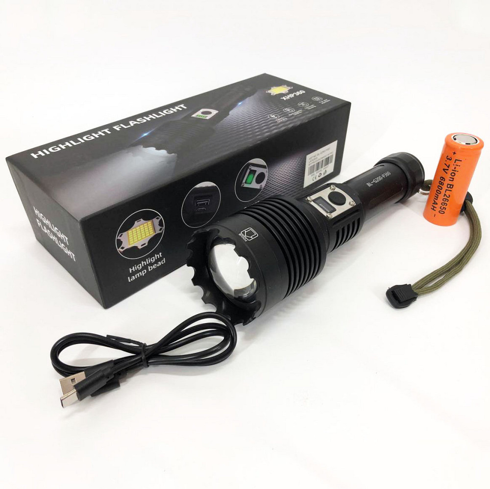 Потужний світлодіодний ліхтар Bailong, Тактичний ручний ліхтар для зсу, Тактичні ліхтарі акумуляторні AF-59 Львів - фото 7