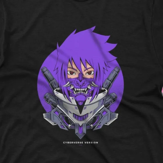 Футболка для підлітка хлопчика з принтом Наруто Саске Кібер Версія Розмір 160 Anime10104 Дніпро