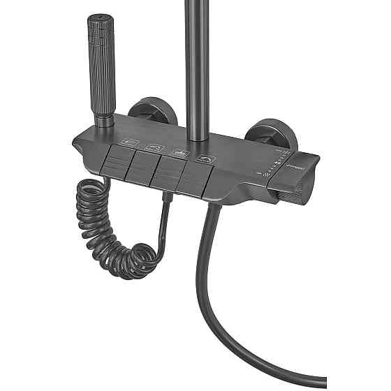 Душова колона Champion PBM-009-J Graphite зі змішувачем з кнопковим перемикачем, 4 режими (CH6501) Київ