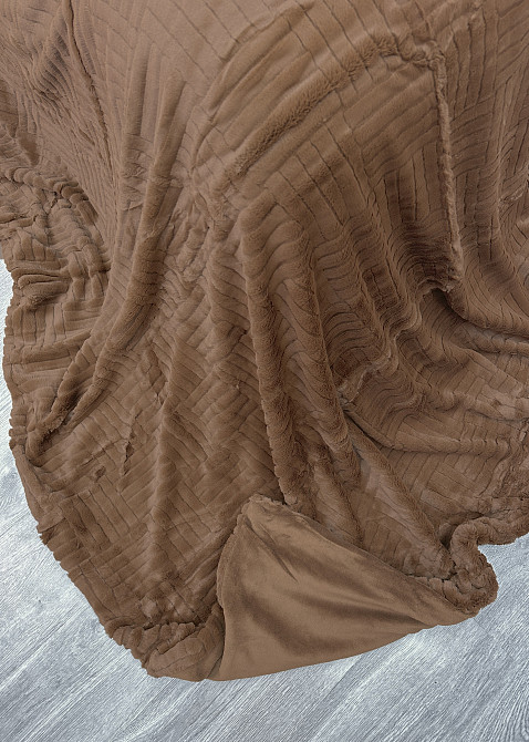 Плед-покрывало Премиум 220х240 см (+-5см) Коричневый (87-222) Киев - изображение 8