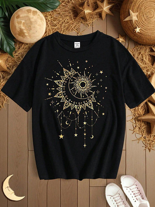 Футболка женская с принтом  46 Черная 2664085031 Днепр - изображение 1