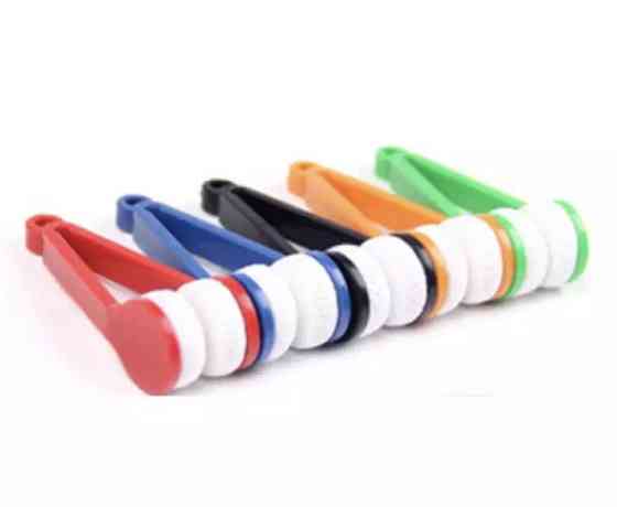 Губка салфетка для чистки очков, пинцет для чистки очков, зеленый цвет, размер 7*2 см Киев