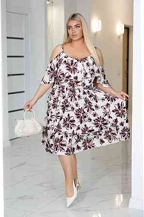 Жіноче плаття-сарафан на бретельках "Beauty" |  Норма та батал Бордовий, 54-56 Київ