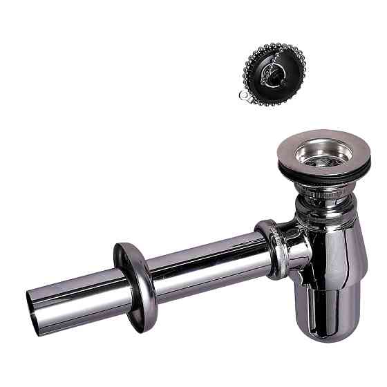 Wirquin Сифон для раковины латунный с пробкой на цепочке 1¼"×Ø32мм WIRQUIN (9541203) Киев