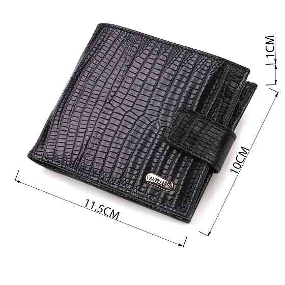 Оригинальный фактурный бумажник горизонтального формата из натуральной кожи с тиснением CANPELLINI 21771 Киев