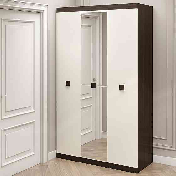 Шкаф 3-х дверный Эверест Соната-1200 с зеркалом венге темный + белый (DTM-2638) Днепр