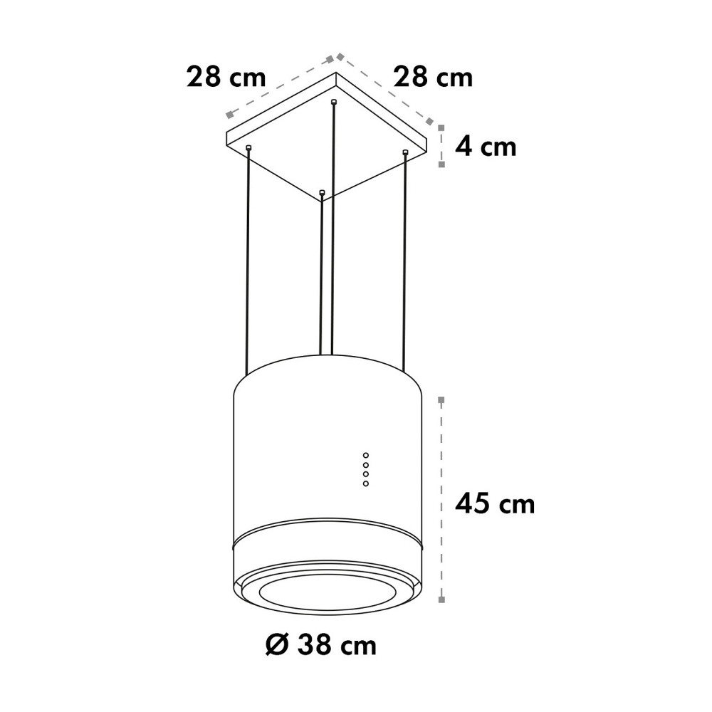 Островная вытяжка Tron Ambience Ø38см рециркуляция 540м³/ч LED нержавеющая сталь серебро (Германия, читать Ровно - изображение 9
