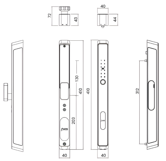 Электронный замок с мотор-редуктором PES ALEF Киев
