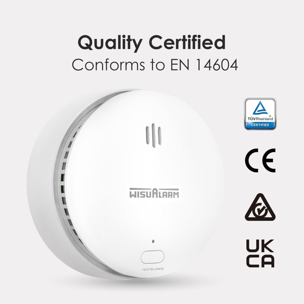 Димова сигналізація Wisualarm для дому, WiFi зі змінним акумулятором, димові сигналізації, сумісні з додатком Wisualarm Київ - фото 6