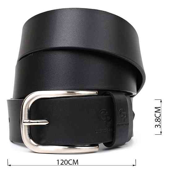 Кожаный мужской ремень под джинсы GRANDE PELLE 11682 Черный Киев