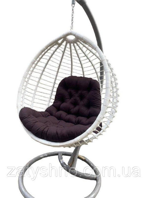 Кокон із ротанга з коричневою подушкою Київ - фото 3