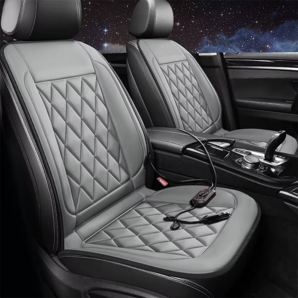 Накидки для автомобільного сидіння з підігрівом 2 шт. універсальні в машину від прикурювача 12В, сірий Кам'янець-Подільський - фото 2