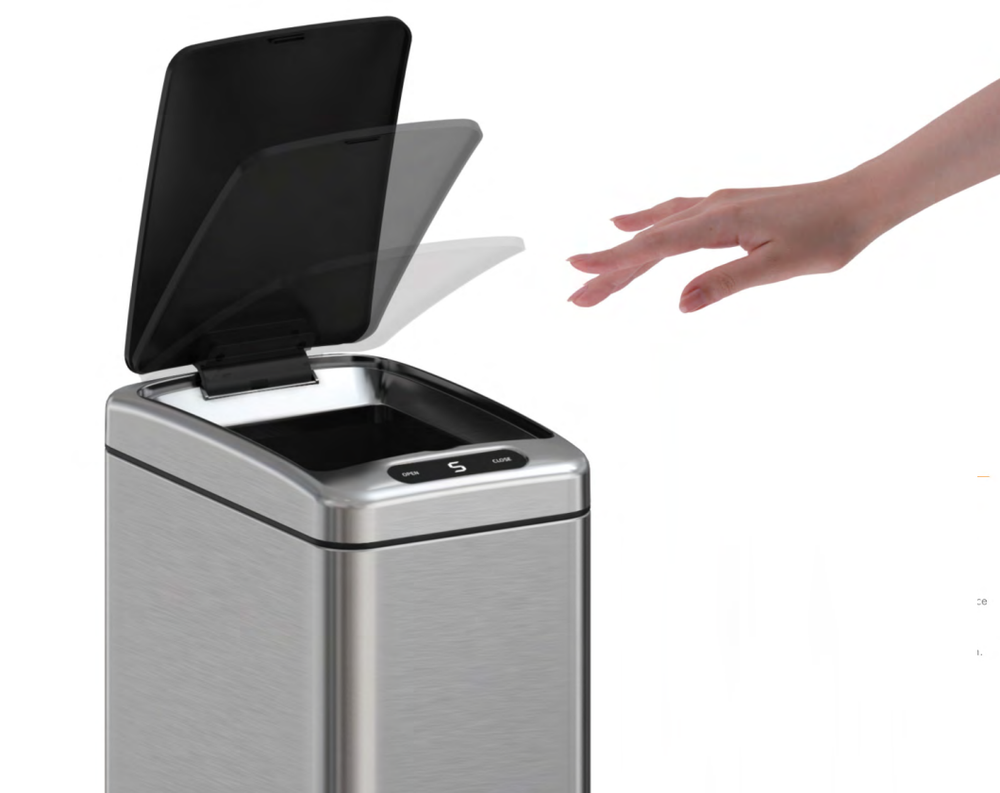 Відро для сміття сенсорне прямокутне Koer TC-020408-02 8 л колір нержавіюча сталь брашований (KR5588) Чернівці - фото 1