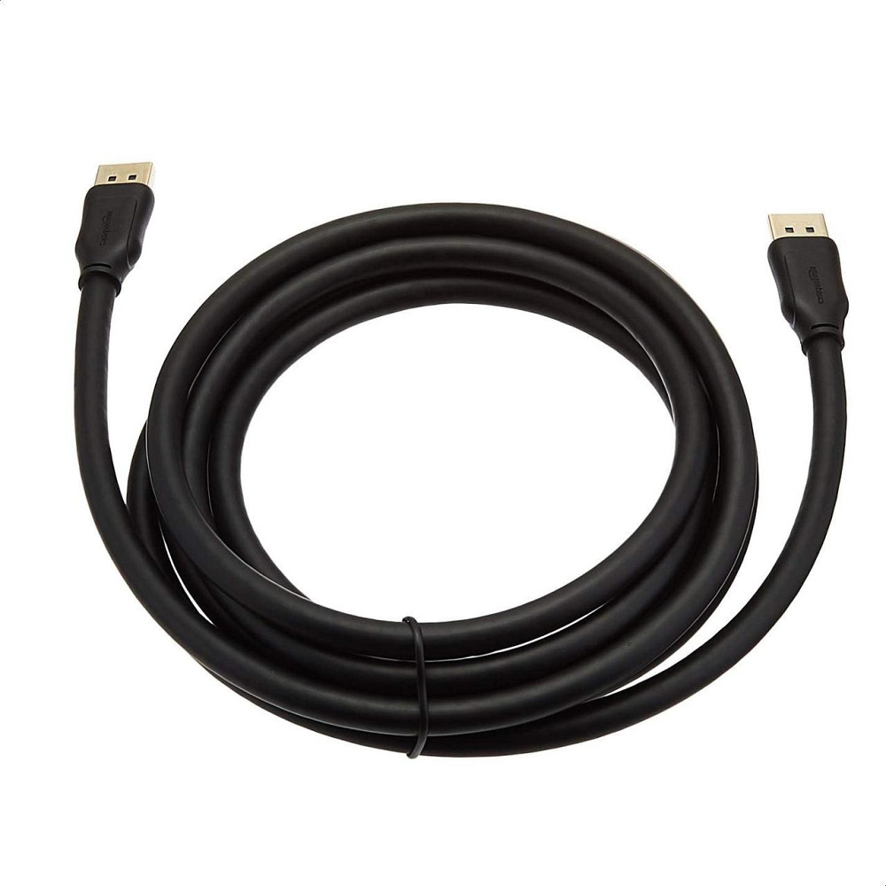 Кабель DisplayPort Amazon Basics DP 1.4 3м Черный 8K@60Hz 4K@120Hz HDR DSC HBR3 32.4Gbps позолоченные контакты Киев - изображение 3
