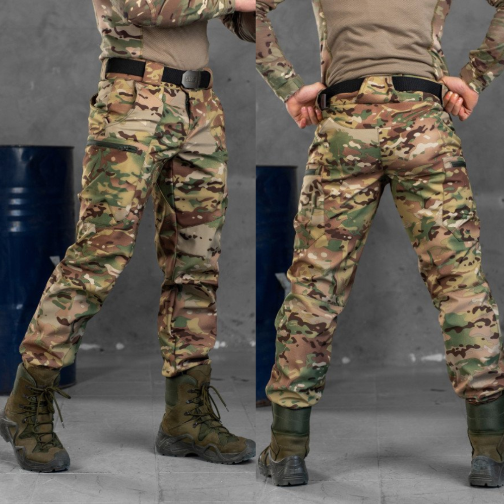 Мужские тактические брюки Softshell военные штаны мультикам с карманами армейские софтшелл L Одесса - изображение 1
