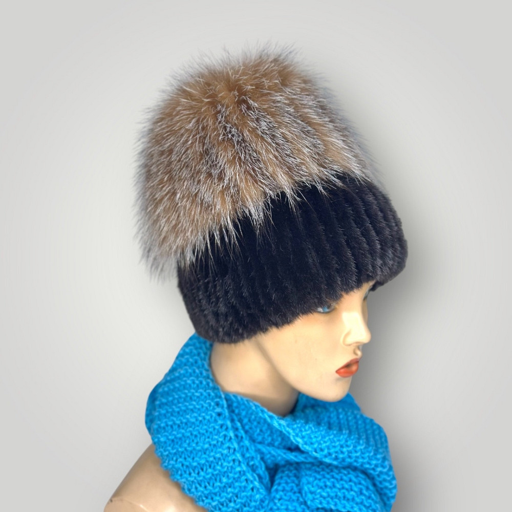 Шапка хутряна жіноча Сюзанна Коричневий Харків - фото 3