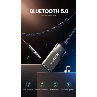 FM модулятор Ugreen Bluetooth 5.0 Aux with mic CM309 UGREEN Black (70601) Винница - изображение 9