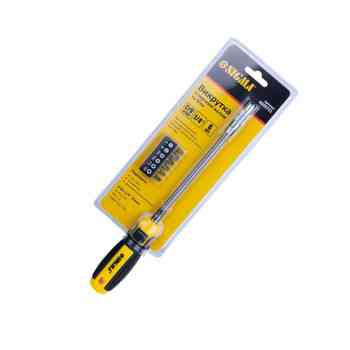 Отвертка с битами 6 шт CrV гибким удлинителем (блистер) Мукачево