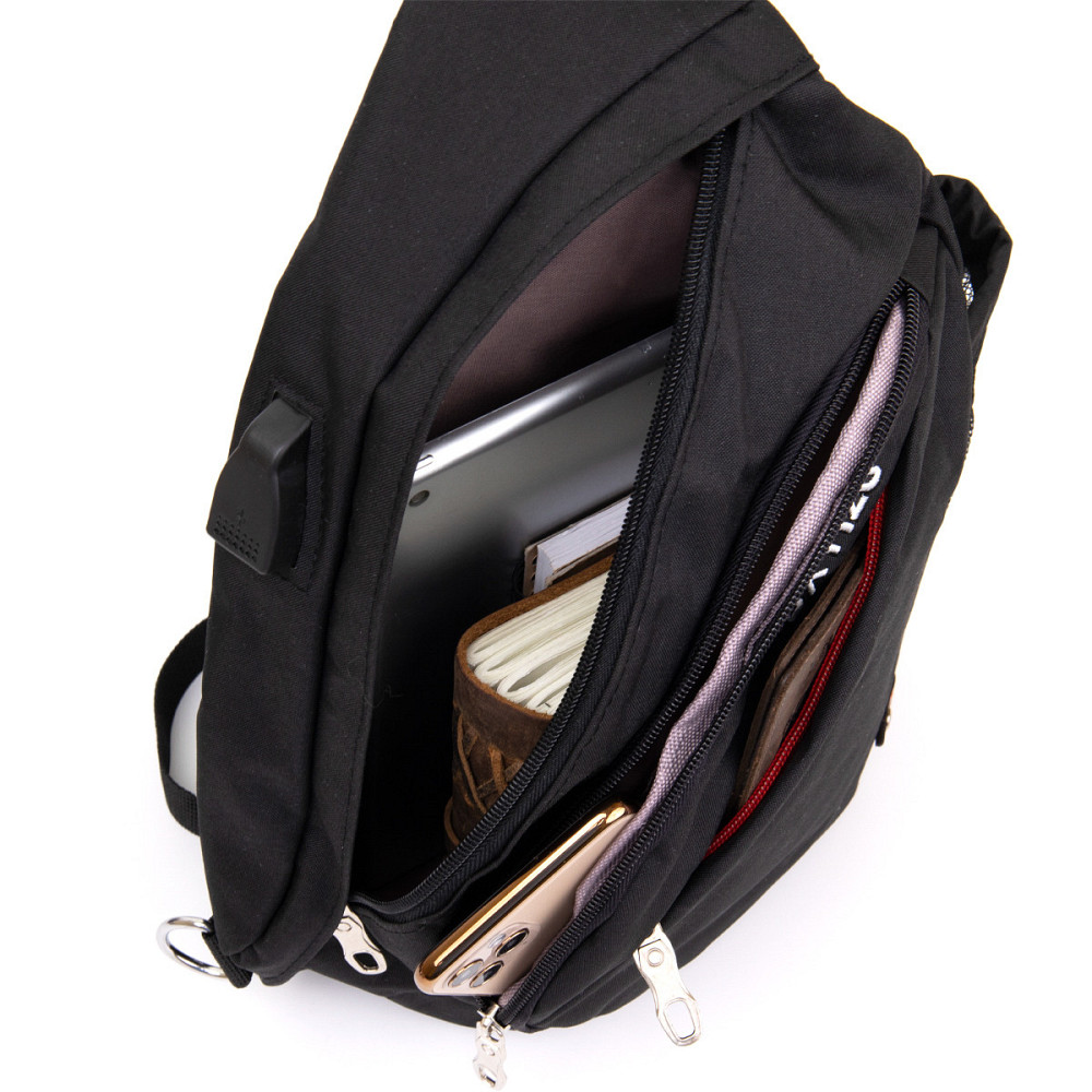 Сумка унисекс через плечо смарт текстильная Vintage 20550 Черная Киев - изображение 4