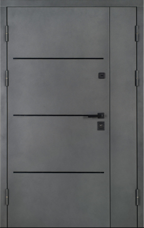 Двері вхідні Артіз ПРЕСТИЖ Ескада 26 RAL 1450 з чорним молдингом / Біле дерево ПВХ 1200х2050 мм Київ