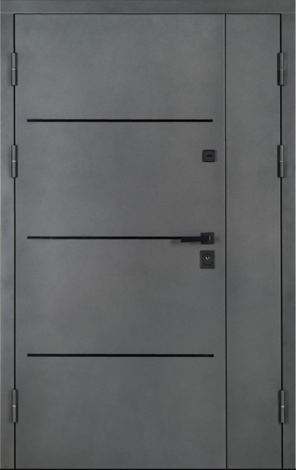 Двері вхідні Артіз ПРЕСТИЖ Ескада 26 RAL 1450 з чорним молдингом / Біле дерево ПВХ 1200х2050 мм Київ - фото 1