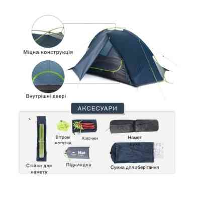 Намет Naturehike двомісний Tagar NH17T180-J блакитний (6927595716182) Вінниця