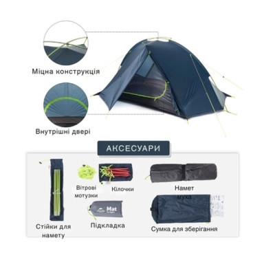 Намет Naturehike двомісний Tagar NH17T180-J блакитний (6927595716182) Вінниця - фото 4
