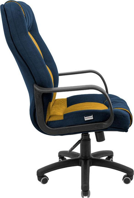 Офісне крісло керівника AlbertoDesign MultiBlock М-3 Синє-жовтий (Прогумовані колеса) Днепр - изображение 3