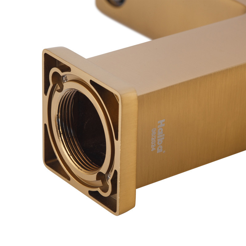 Змішувач для умивальника Haiba KANT 001 Brushed Gold (HB9605) Харків - фото 2