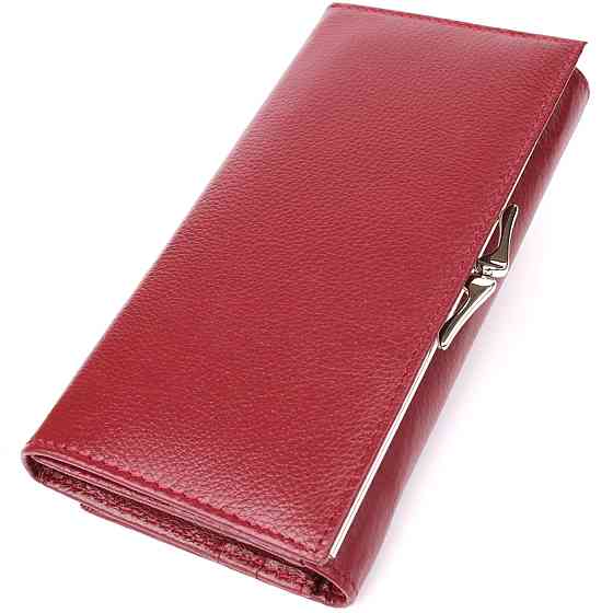 Елегантний гаманець для жінок з монетницею із натуральної шкіри ST Leather 23107 Бордовий Київ