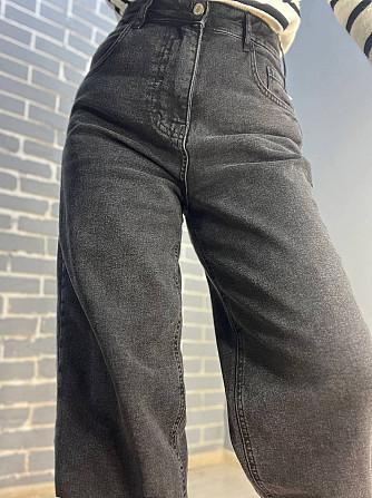 Джинсы женские Jeandia 71 skater утепленные на байке широкие бананы черные, черный, 36, 36, 79 см, 1 Одесса - изображение 6